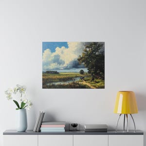 Vintage Harvest Scene Matte Canvas Eco-Friendly Framed Wall Art