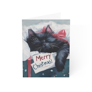 Grußkarten, Weihnachtskatzendesign - Feiertags-Briefpapierset, Festliche Katzenkarten, Großpackung Karten, niedliche Tierillustrationen, Weihnachtsgeschenk