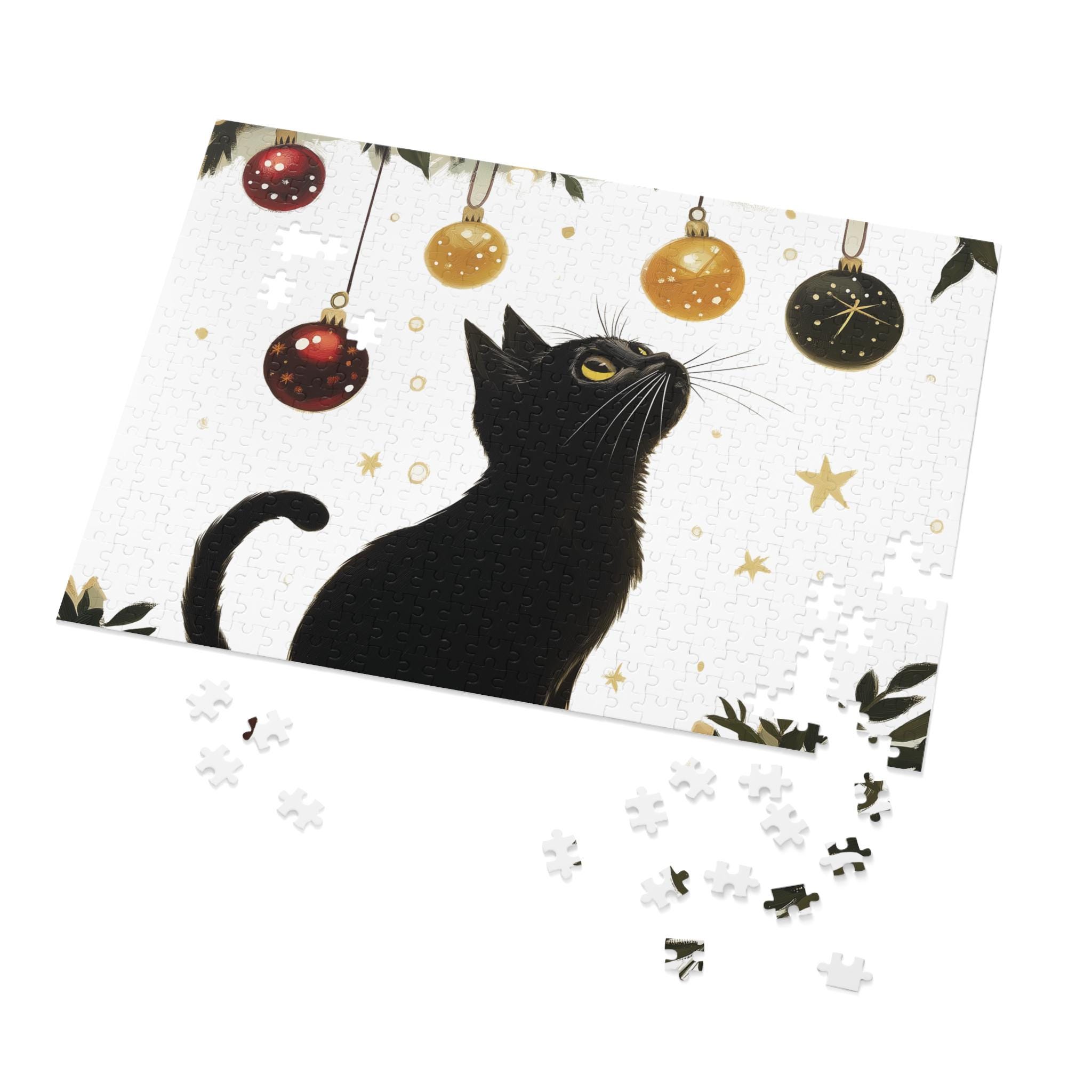 黒猫のクリスマスオーナメントジグソーパズル：ホリデーパズルゲーム