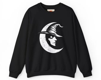 Lunar Enchantress: Witch and Moon Unisex Sweatshirt