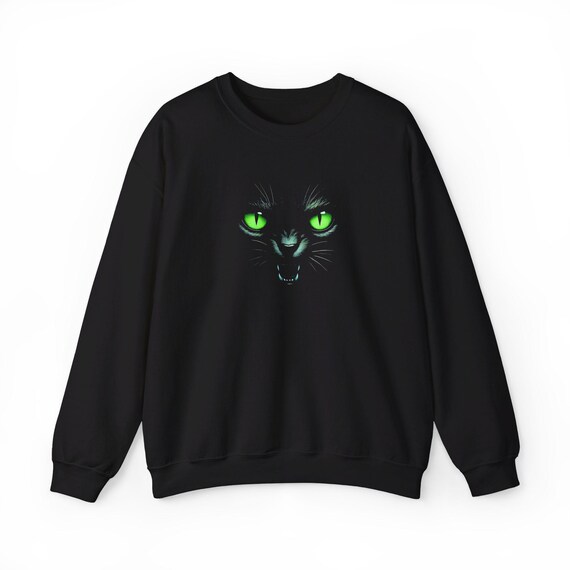 Shadow Cat Green Eyes Unisex Heavy Blend Crewneck Sweatshirt