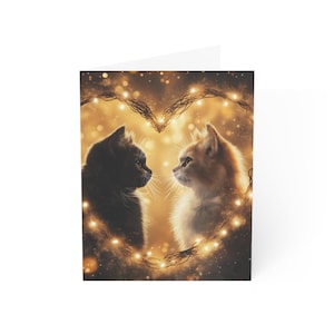 Grußkarten, Weihnachtskatzendesign - Feiertags-Briefpapierset, Festliche Katzenkarten, Großpackung Karten, niedliche Tierillustrationen, Weihnachtsgeschenk