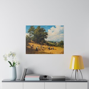 Vintage Harvest Scene Matte Canvas Eco-Friendly Framed Wall Art