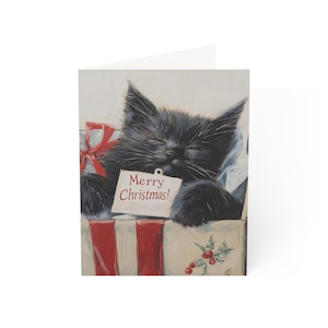Grußkarten, Weihnachtskatzendesign - Feiertags-Briefpapierset, Festliche Katzenkarten, Großpackung Karten, niedliche Tierillustrationen, Weihnachtsgeschenk