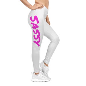 Leggings Sassy Pants, mallas de yoga para mujer, ropa cómoda para estar en casa, pantalones deportivos con estampados divertidos, pantalones elásticos para hacer ejercicio