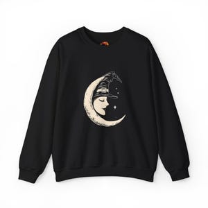 Mondzauberin: Hexe und Mond Unisex Sweatshirt
