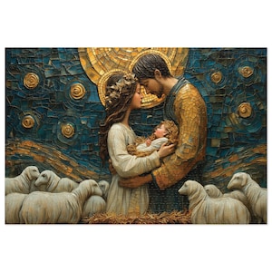 Jigsaw Puzzle - Nativity Christmas Scene, 30-1000 Piece Puzzle, Holiday Family Activity, Religious Puzzle, Stress Relief, Home Decor