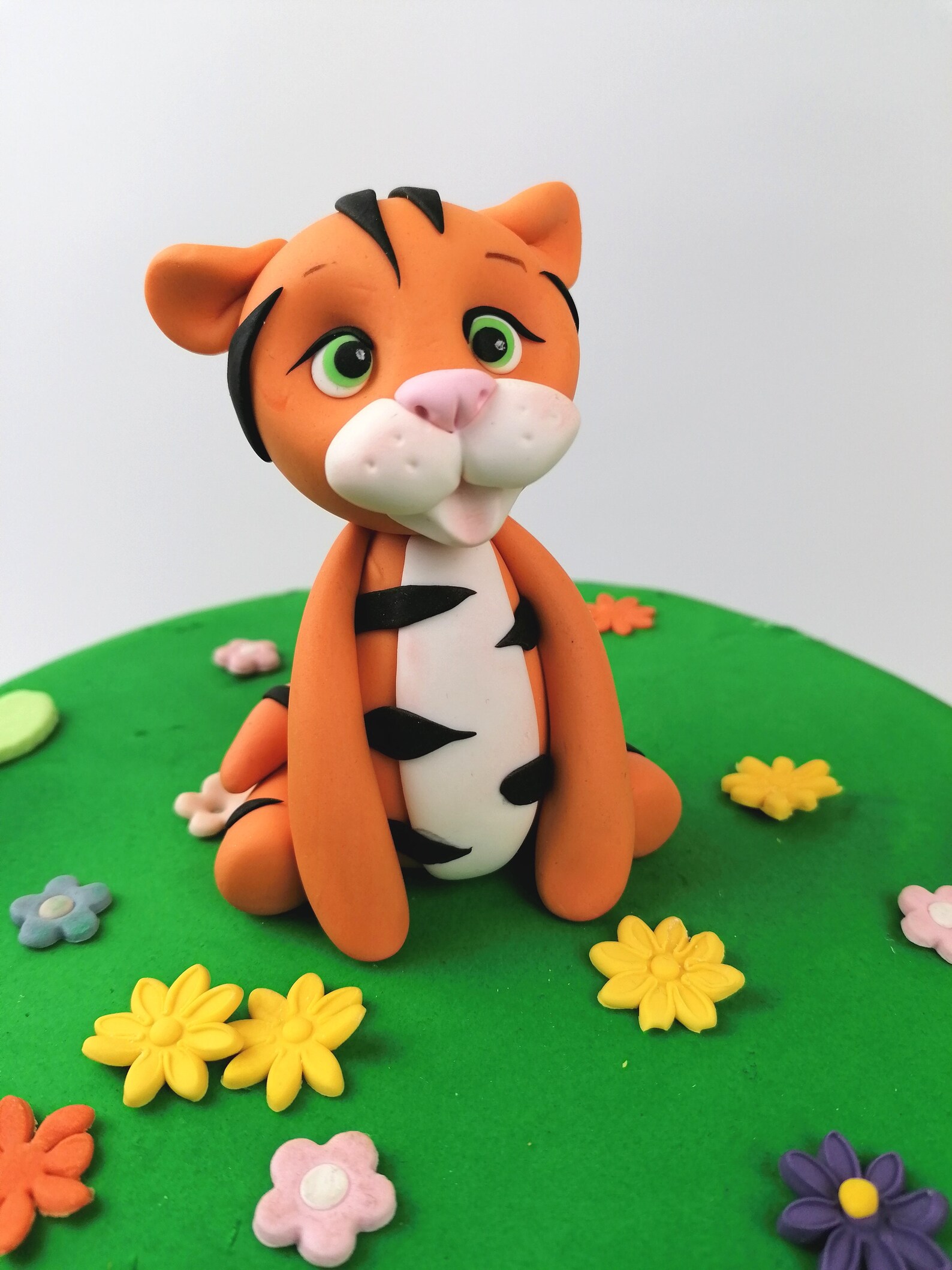 Tiger Cake Topper Baby Shower Tiger Fondant Cake Topper Baby Etsy