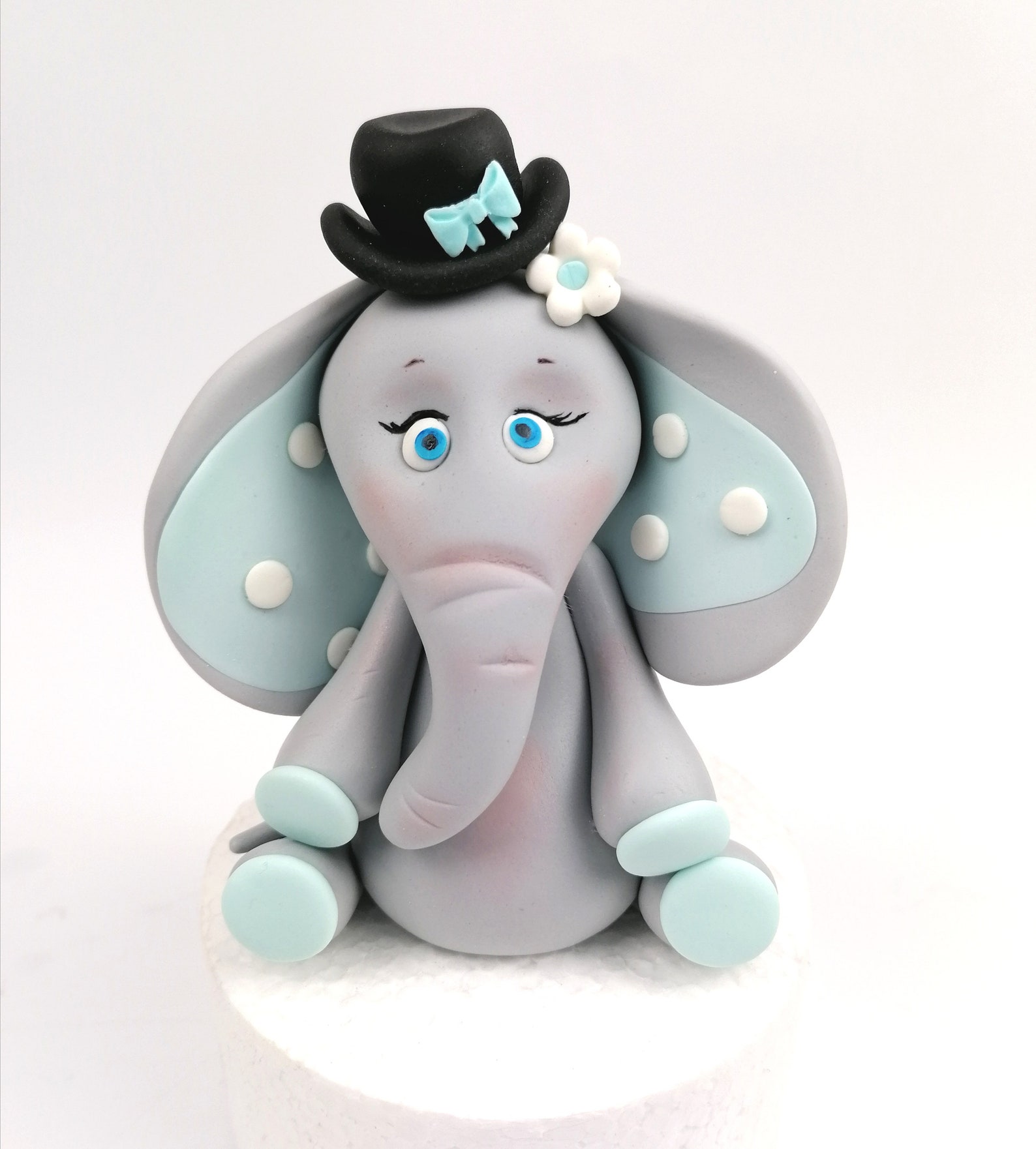 Fondant Elephant Cake Topper Baby Shower Girl Pink Elephant Etsy