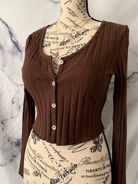 Button Up Long Sleeve Top Etsy