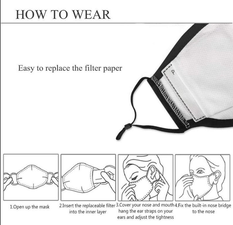 Hot Pink Face Mask Pack with 5 Filter Adjustable Face Mask Etsy