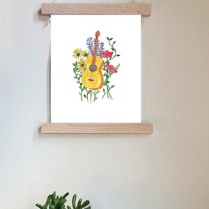 Grandma's Guitar (Digital Art, Printable Wall Art, Print of Original Watercolor)