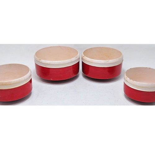 Antique Straw Wood Set of shops 4 Kitchenware Curry Bowls Original Old Hand Crafted Painted