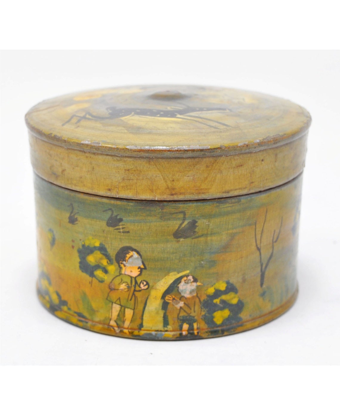 Madera antigua Kum Kum polvo Tika caja original vieja tallada | Etsy