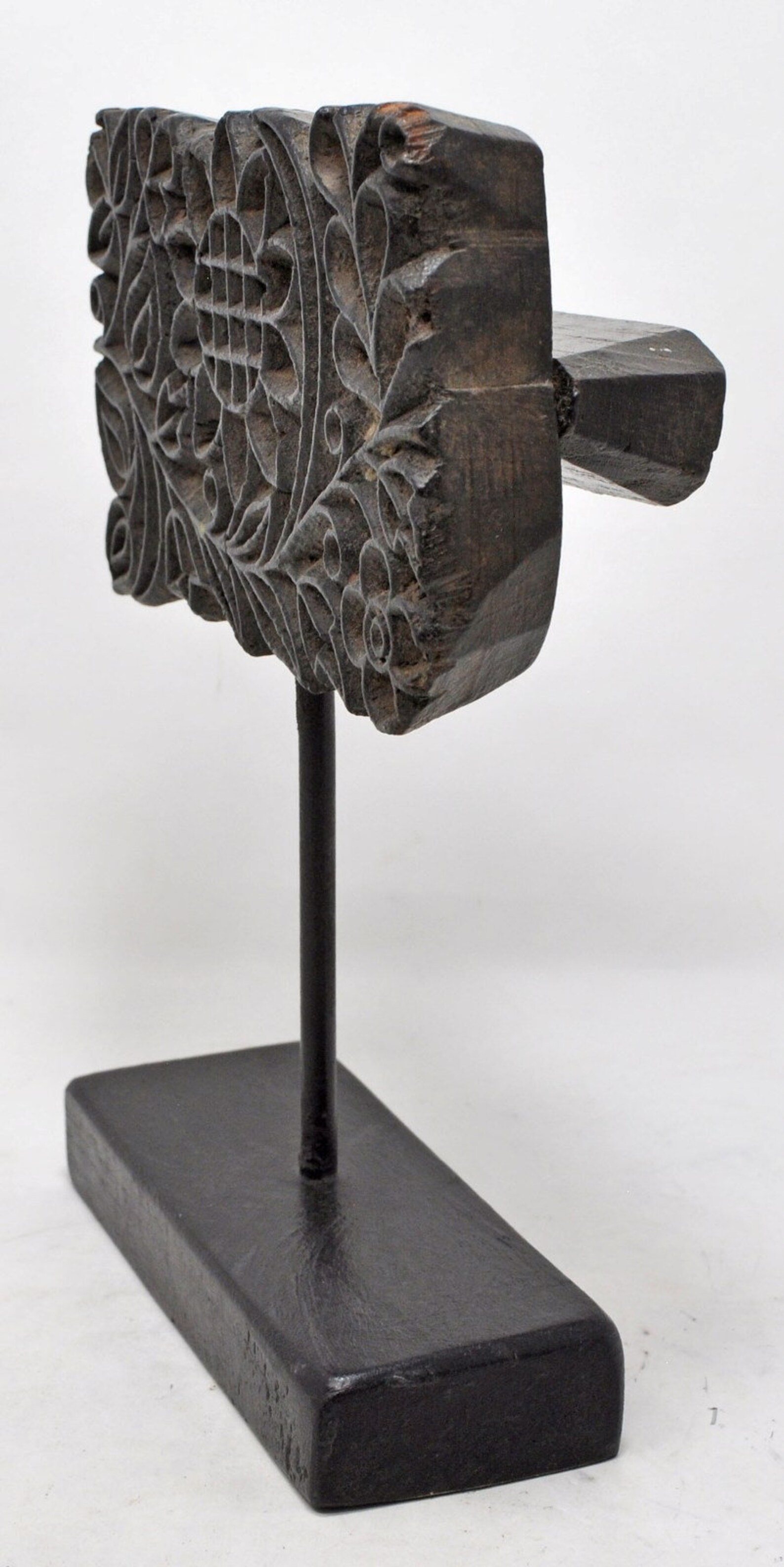 Antique Wooden Textile Printing Block Original Old Hand Carved Etsy