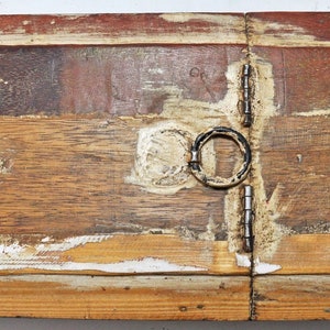 Reclaimed Salvage Wooden Vanity Box With Mirror Hand Crafted Original Colors image 6