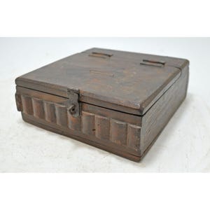 Antique Wooden Storage Box Original Old Hand Crafted