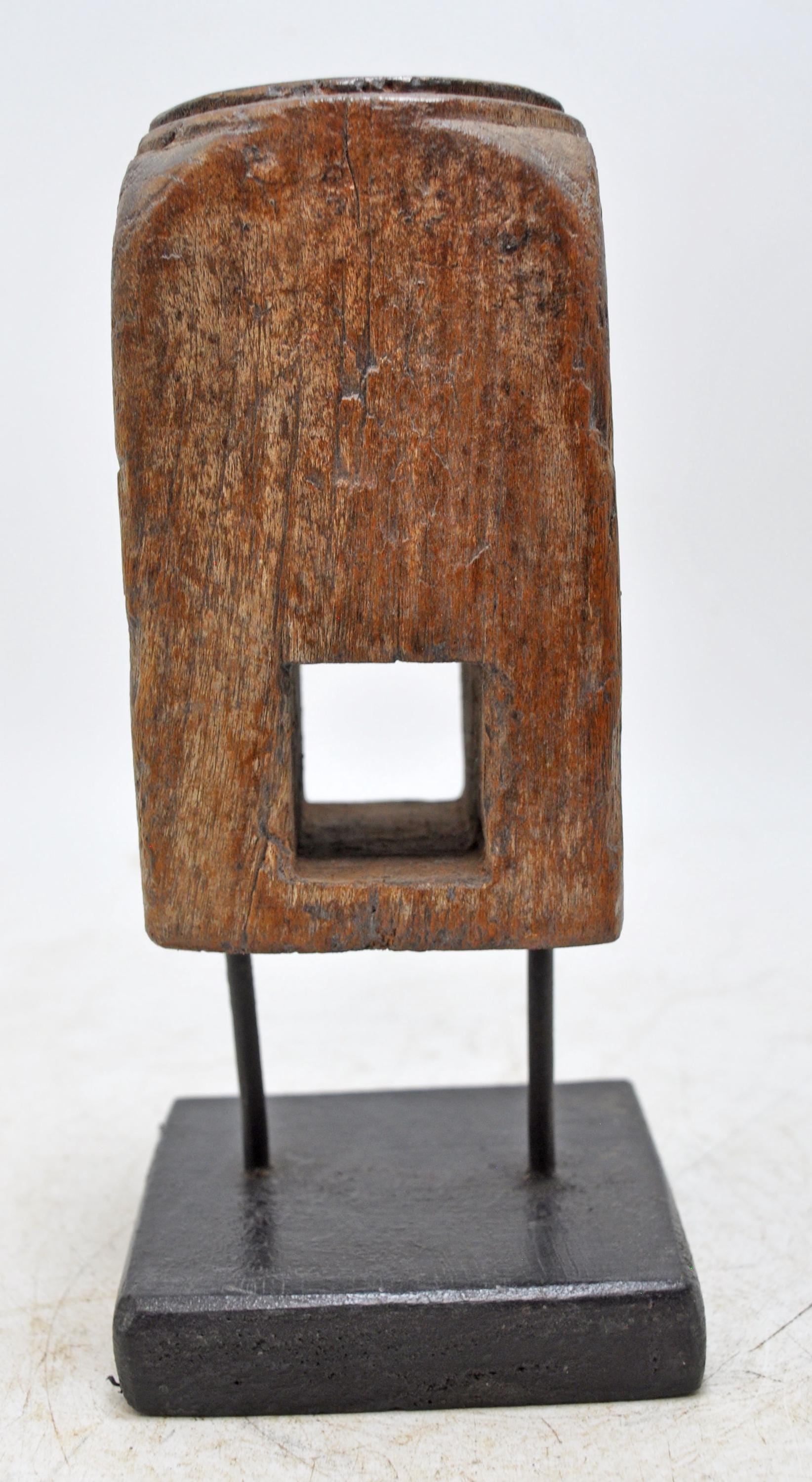Bougeoir Ancien En Bois Sculpté Main Socle Bougie Art Déco Inde