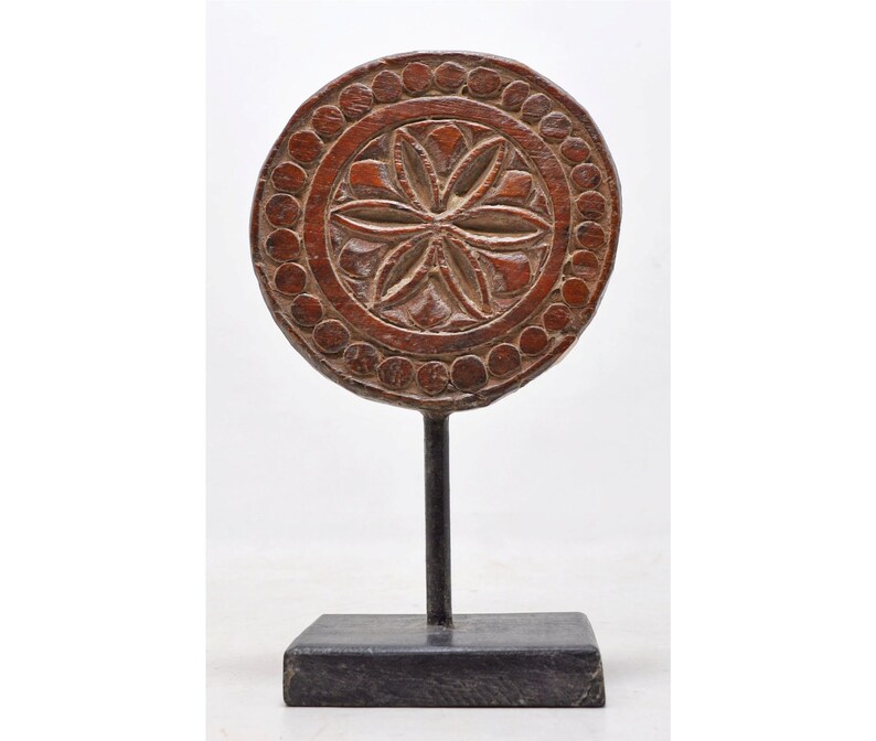 Antique Wooden Floral Carving Panel Plaque Original Old Hand Carved