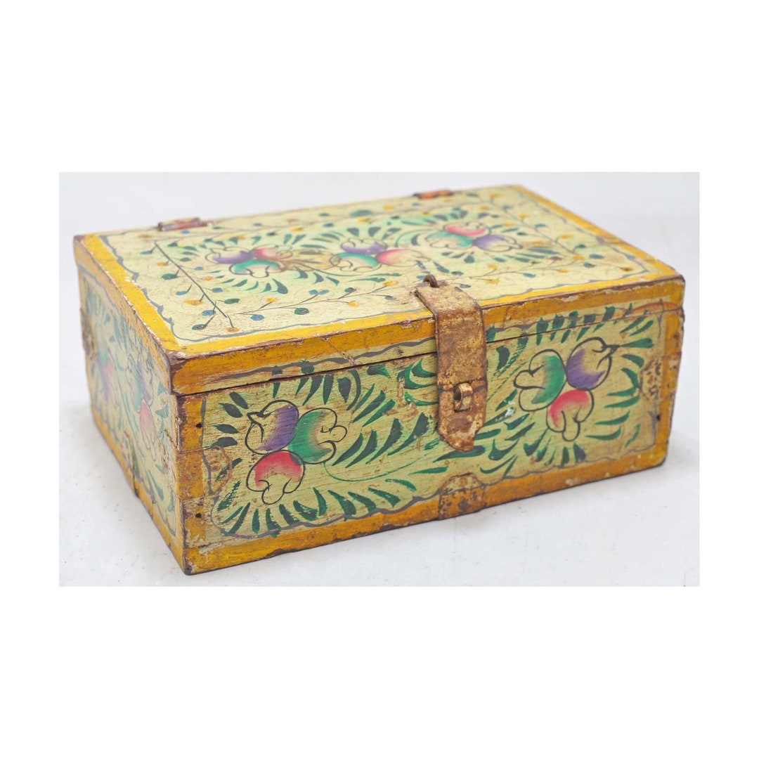 Vintage Wooden Storage Chest Box Original Old Hand Crafted Etsy