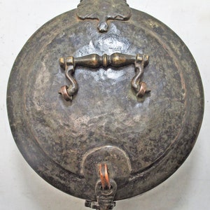 Antqiue Copper Round Chapati Bread Box Original Old Hand Crafted