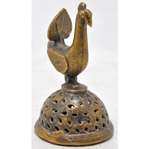 Antique Brass Bathing Scrubber Original Old Hand Crafted Fine Bird Design Engraved
