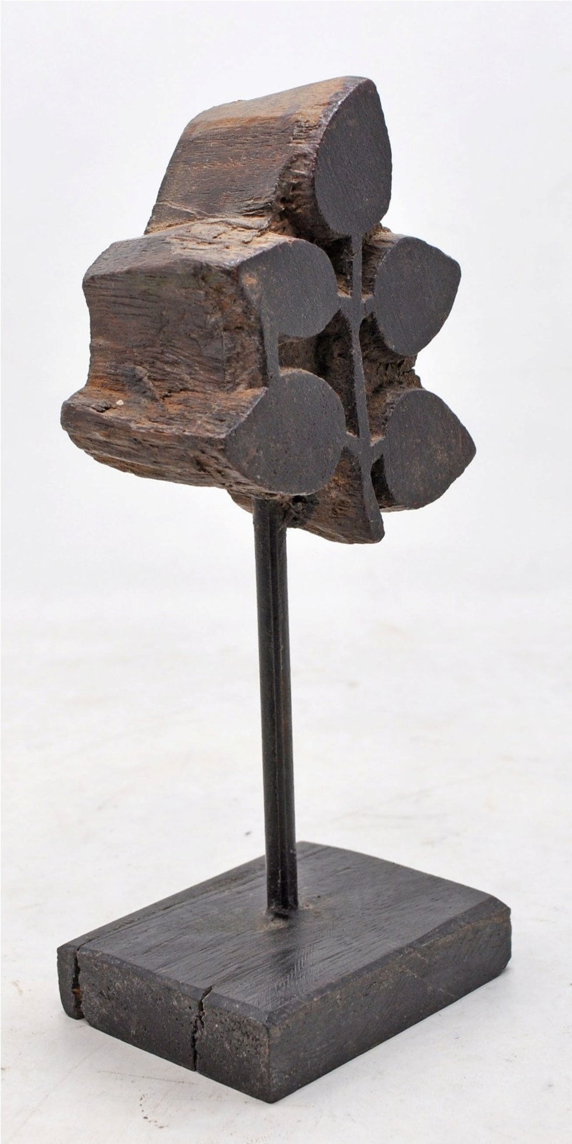 Antique Wooden Textile Printing Block Small Original Old Hand Etsy