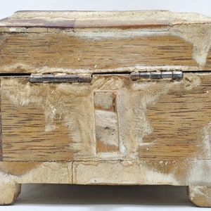 Reclaimed Salvage Wooden Vanity Box With Mirror Hand Crafted Original Colors image 4
