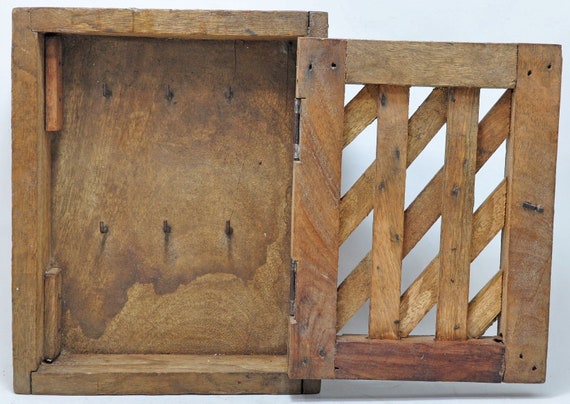 Vintage Holz Wandbehang Schlüssel Aufbewahrungsbox Original alte Hand  gefertigt -  Österreich