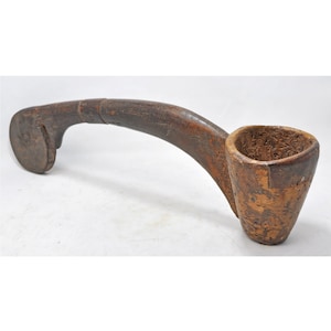 Antieke houten olielepelpot origineel oud fijn handgesneden