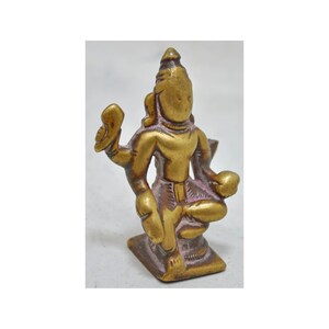 Antique Brass God Vishnu Idol Figurine Original Old Hand Crafted Fine Engraved
