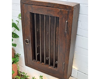 Vintage Wooden Wall Décor Key Hanging Cabinet Box Original Old Hand Crafted