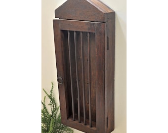 Vintage Wooden Wall Décor Key Hanging Cabinet Original Old Hand Crafted