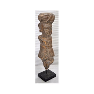 Antique Wooden Man Statue Figurine Original Old Fine Hand Carved