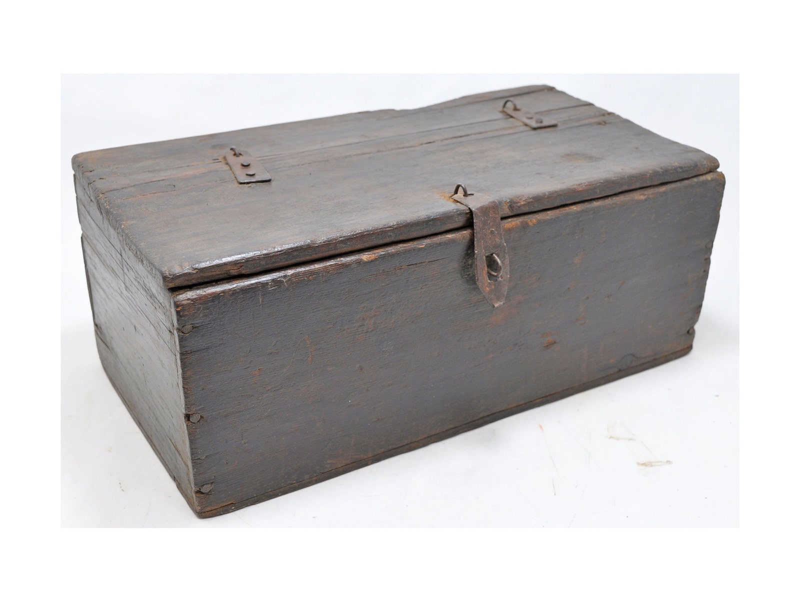Antique Wooden Storage Chest Trunk Box Original Old Hand Etsy