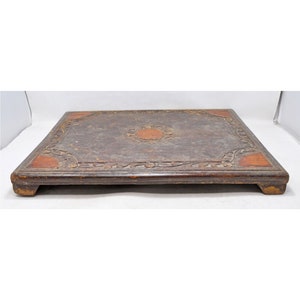Antique Wooden Bajot Sitting Stool Original Old Hand Crafted Carved
