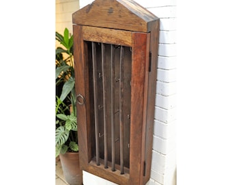 Vintage Wooden Wall Décor Key Cabinet Box Original Old Hand Crafted