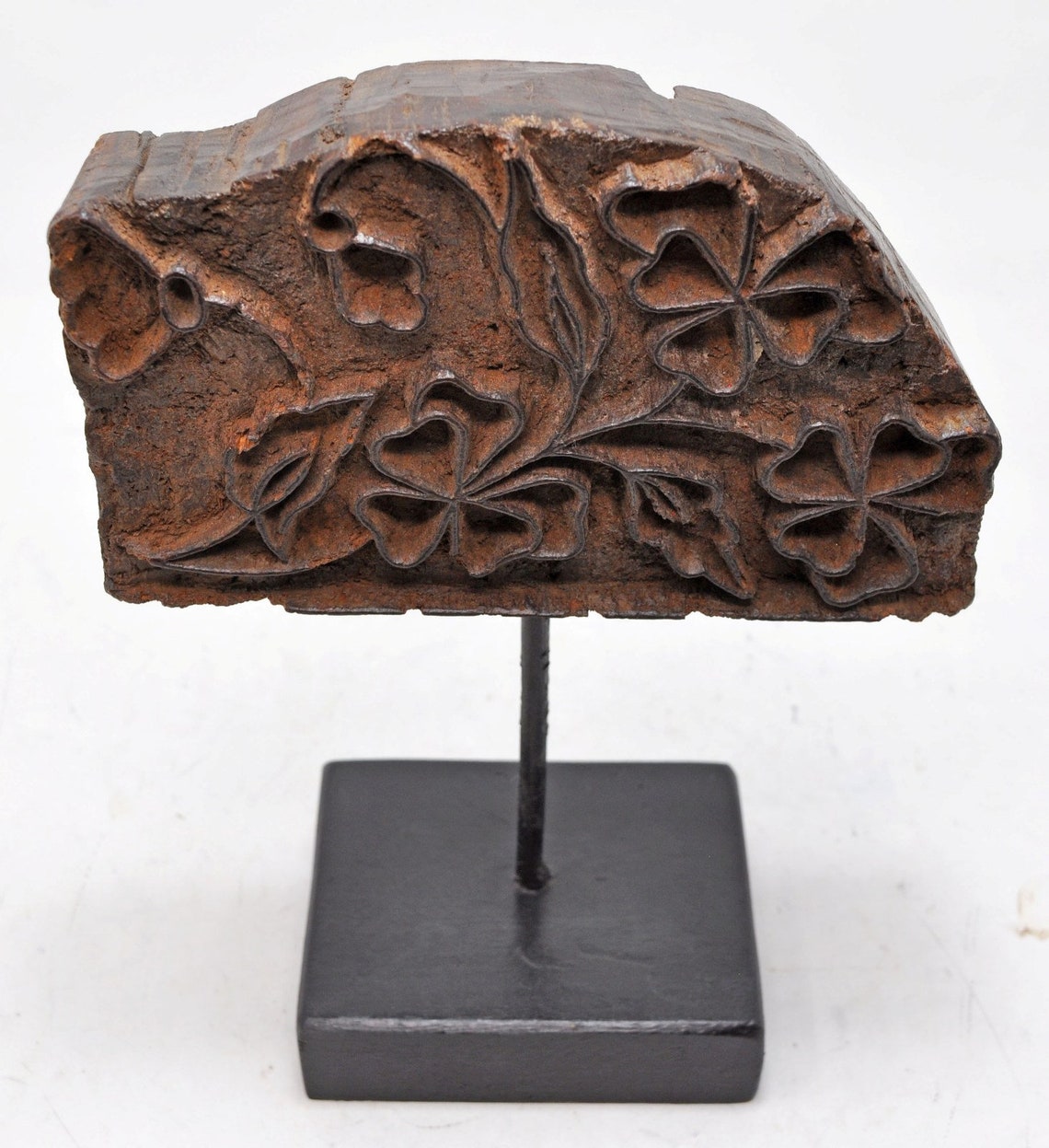 Antique Wooden Textile Printing Block Original Old Hand Carved Etsy