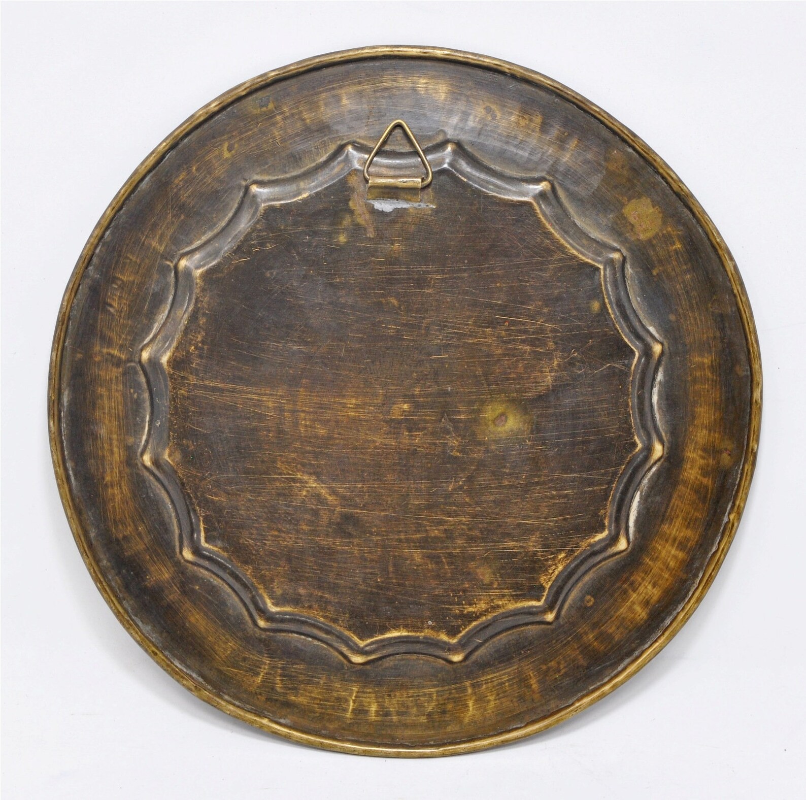 Antique Brass Round Decorative Plate Original Old Fine Peacock Etsy