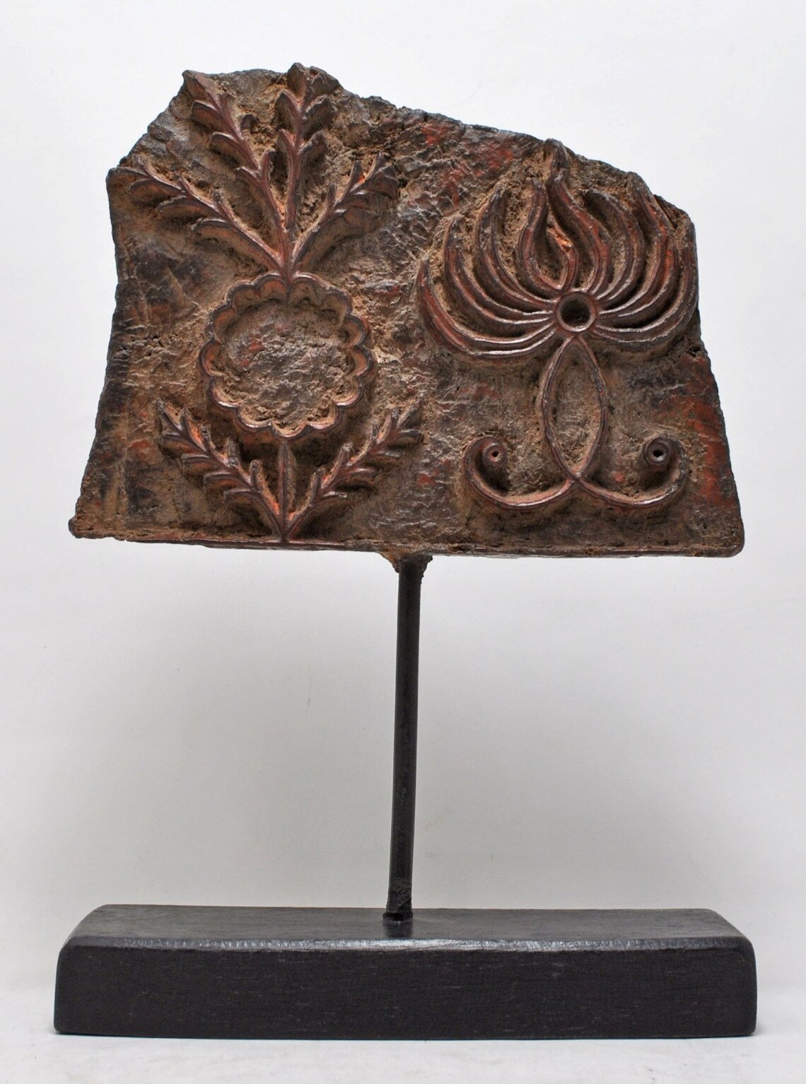 Antique Wooden Textile Printing Block Original Old Hand Carved Etsy UK