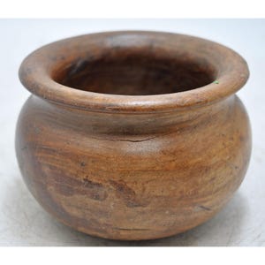Vintage Holz Runde Wassertrinktopf Lota Original Hand Geschnitzt
