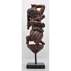 Antique Wooden Lady Woman Figurine Original Old Hand Carved