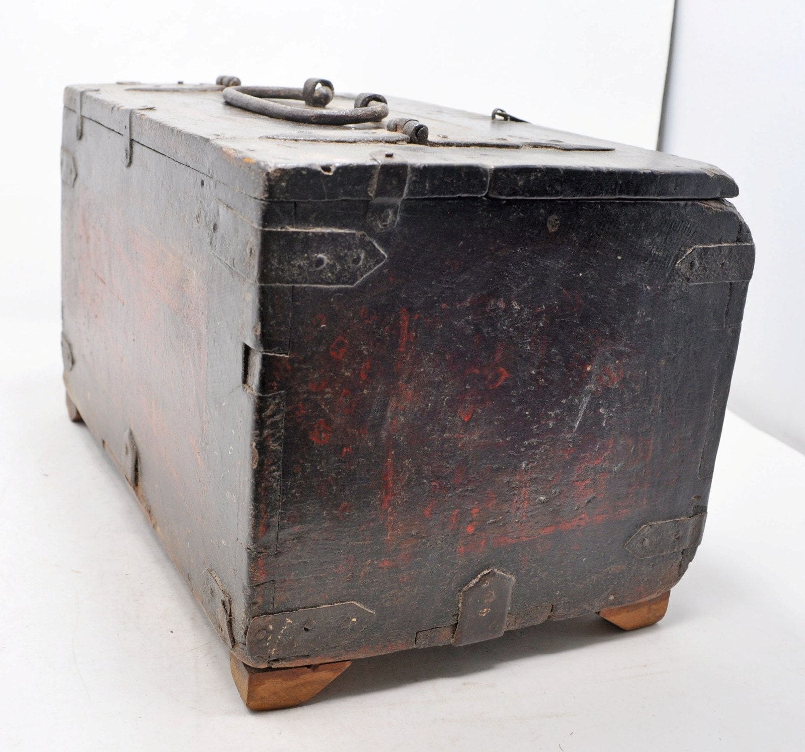 Antique Wooden Big Size Storage Chest Box Original Old Hand Etsy