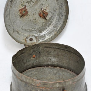 Antqiue Copper Round Chapati Bread Box Original Old Hand Crafted