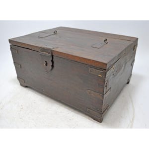 Antique Wooden Storage Chest Box Original Old Hand Crafted