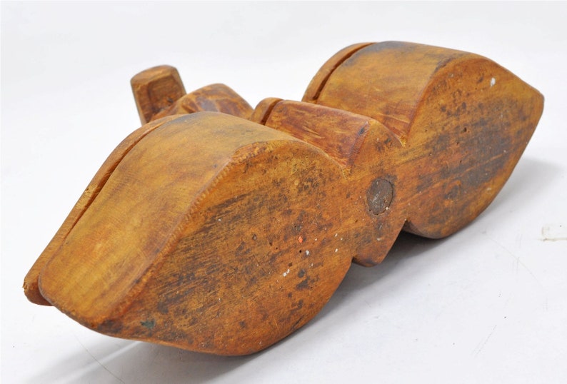 Antique Wooden Kitchenware Spice Container Box Original Old Hand Carved