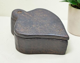 Antique Wooden Kum Kum Powder Tika Box Original Old Hand Carved