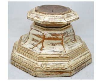 Antike Holz Säule Sockel Kerzenständer Halter Original Alt Fein Handgeschnitzt