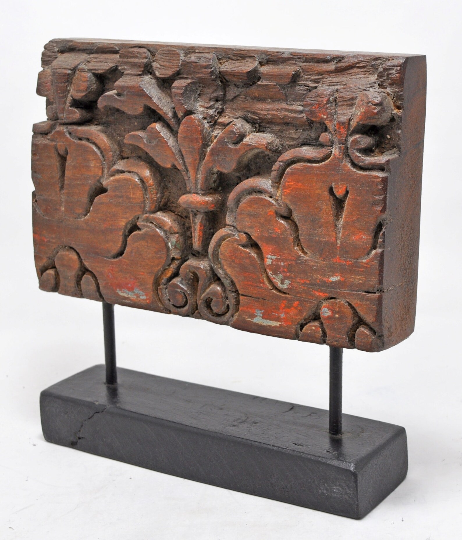 Antique Wooden Floral Carving Panel Plaque Original Old Hand Etsy