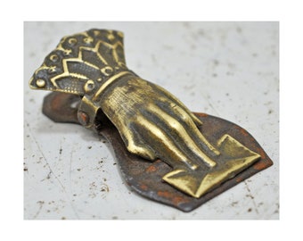 Antique Brass Small Hand Shaped Paper Clip Original Old Fine Engraved